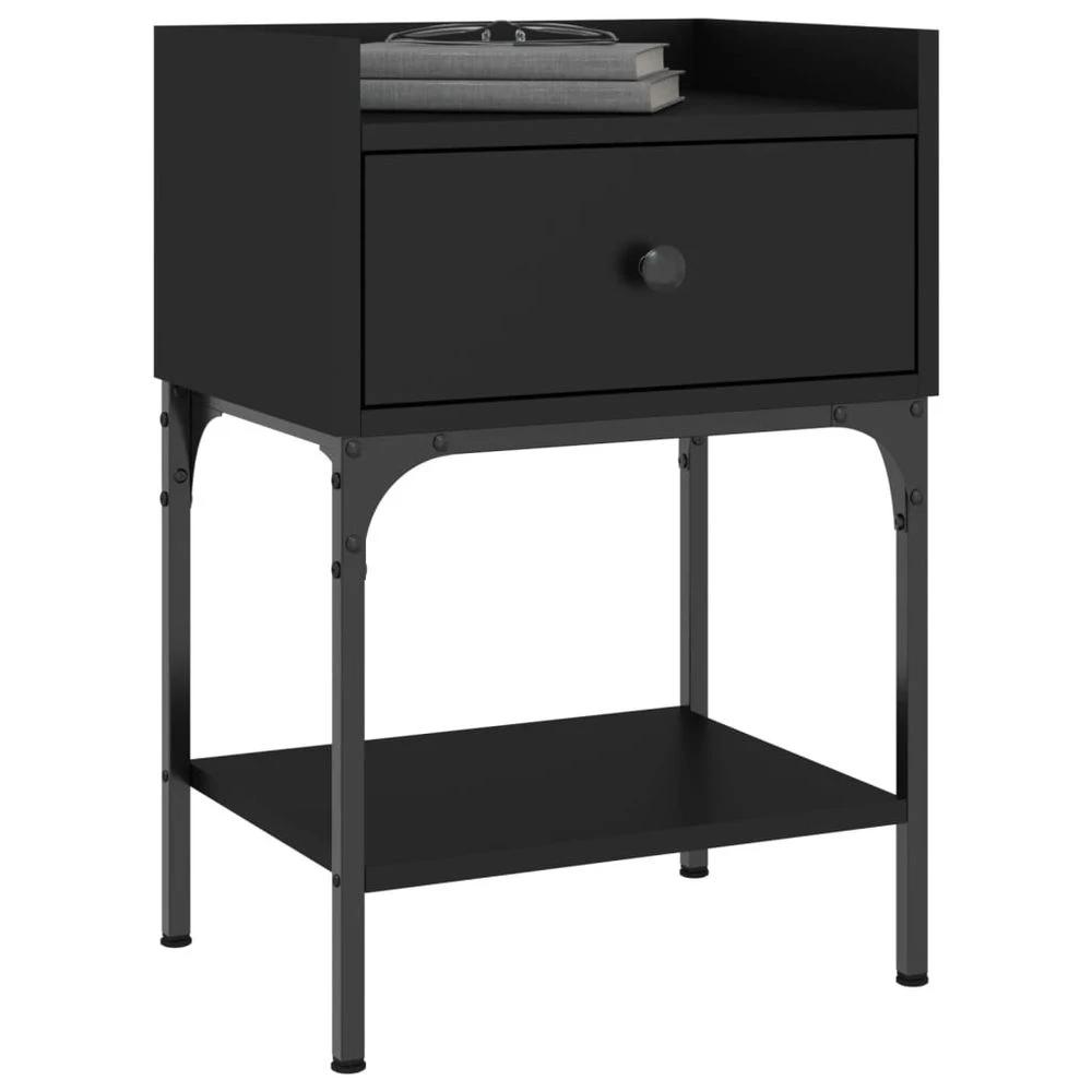 Bedside Table Black 40.5x31x60 cm vidaXL Engineered Wood by vidaXL
