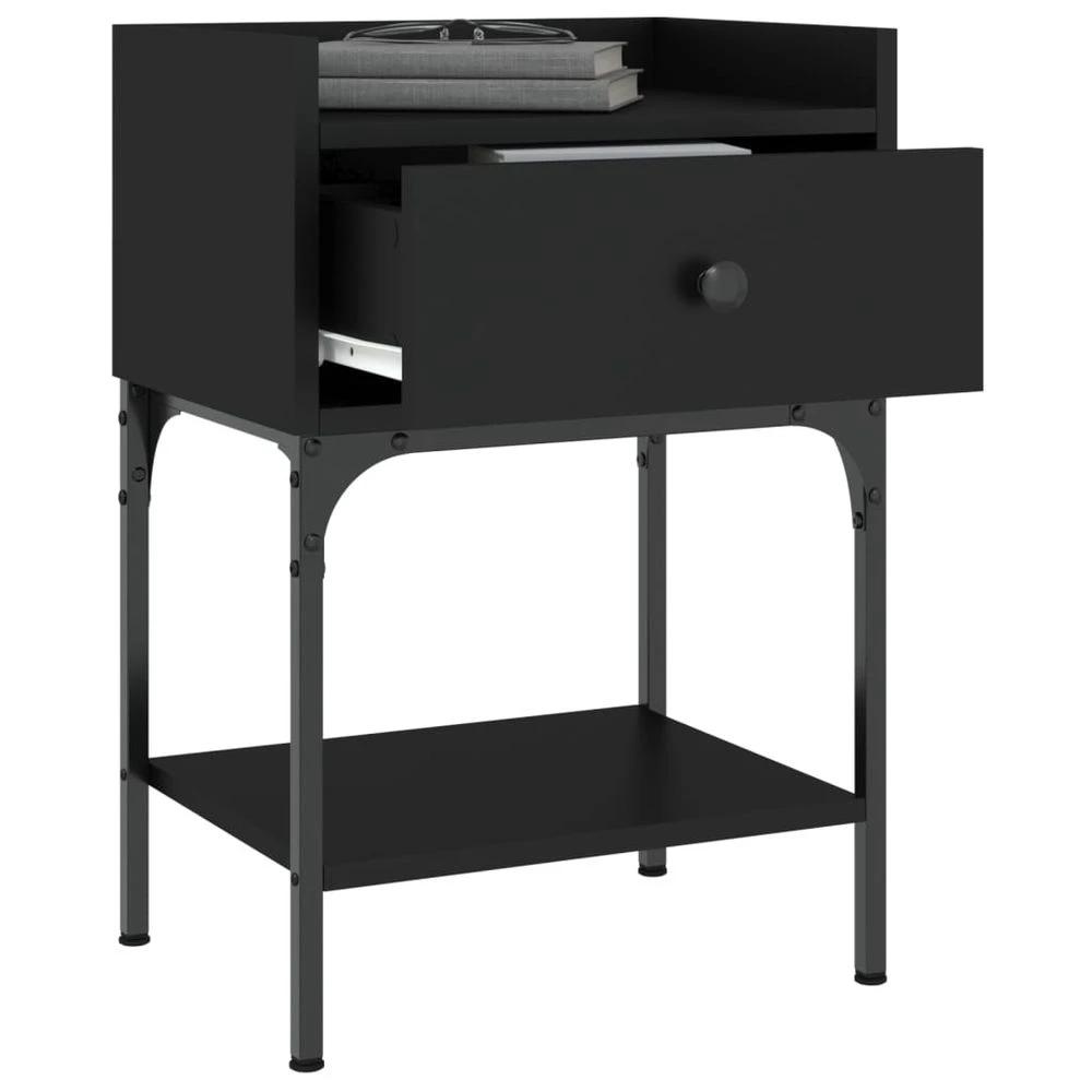 Bedside Table Black 40.5x31x60 cm vidaXL Engineered Wood by vidaXL