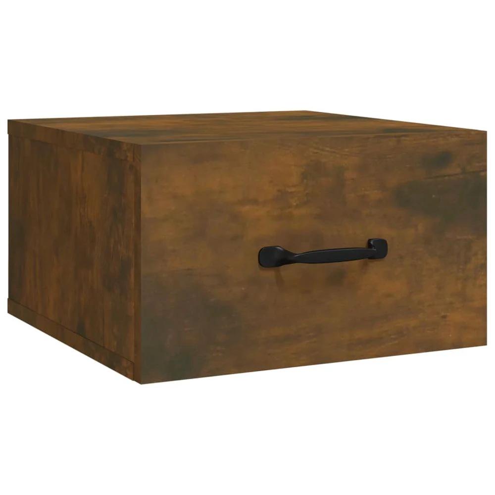 Wall-mounted Bedside Cabinet Smoked Oak 35x35x20 cm by vidaXL