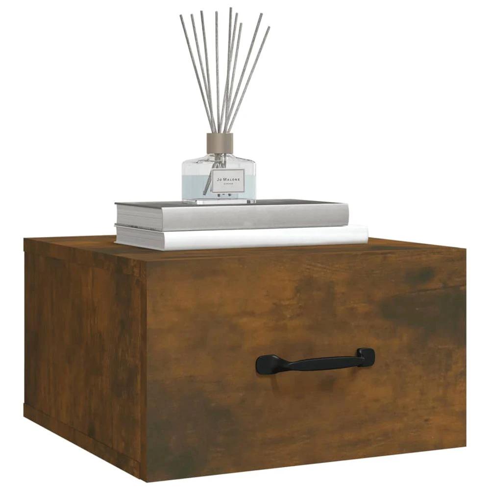 Wall-mounted Bedside Cabinet Smoked Oak 35x35x20 cm by vidaXL