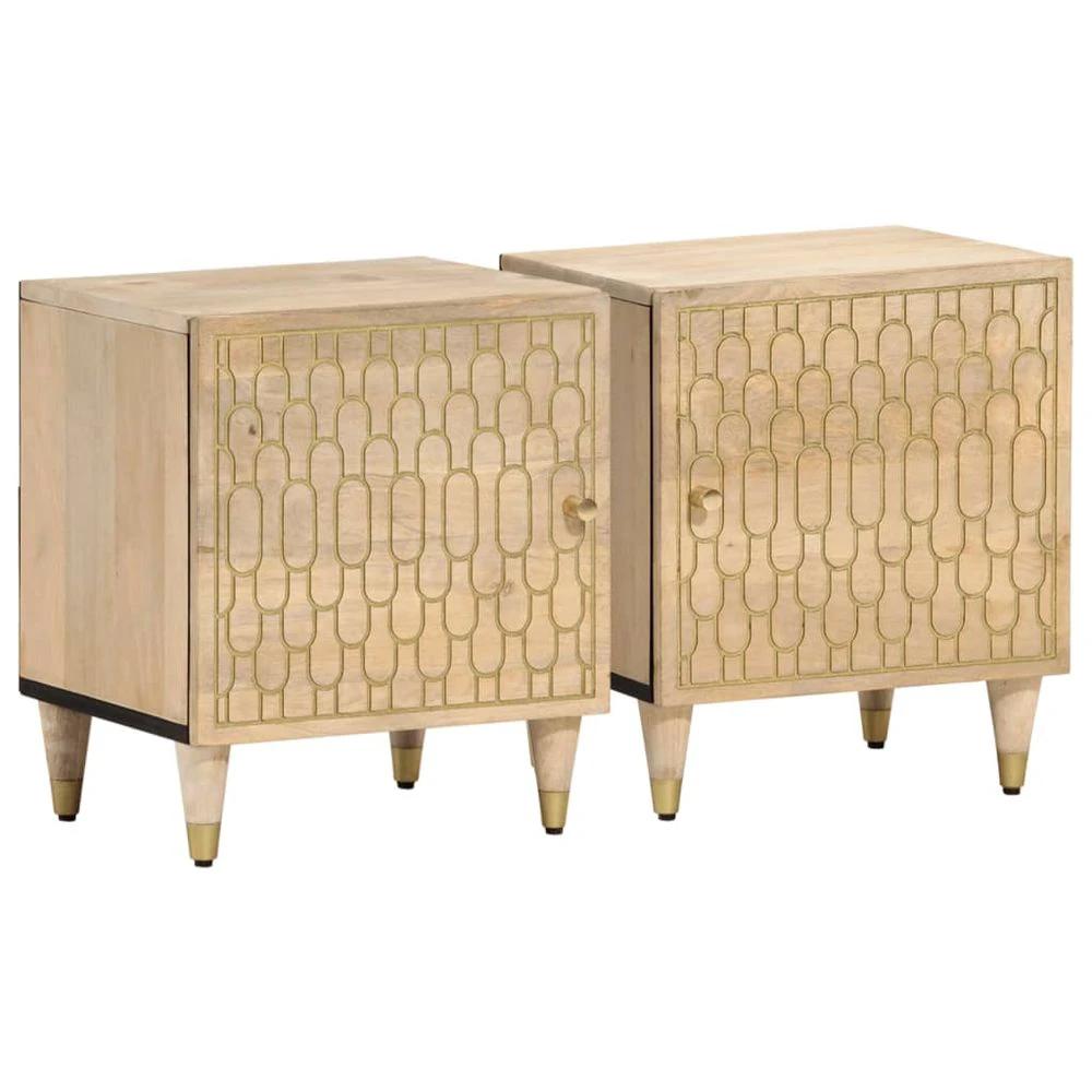 Bedside Cabinet 40x33x46 cm vidaXL Solid Wood Mango by vidaXL
