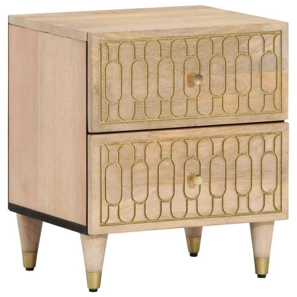 Bedside Cabinet 40x33x46 cm vidaXL Solid Wood Mango by vidaXL