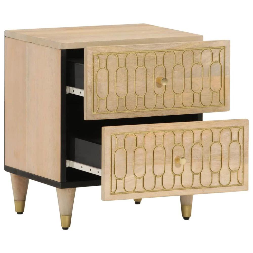 Bedside Cabinet 40x33x46 cm vidaXL Solid Wood Mango by vidaXL