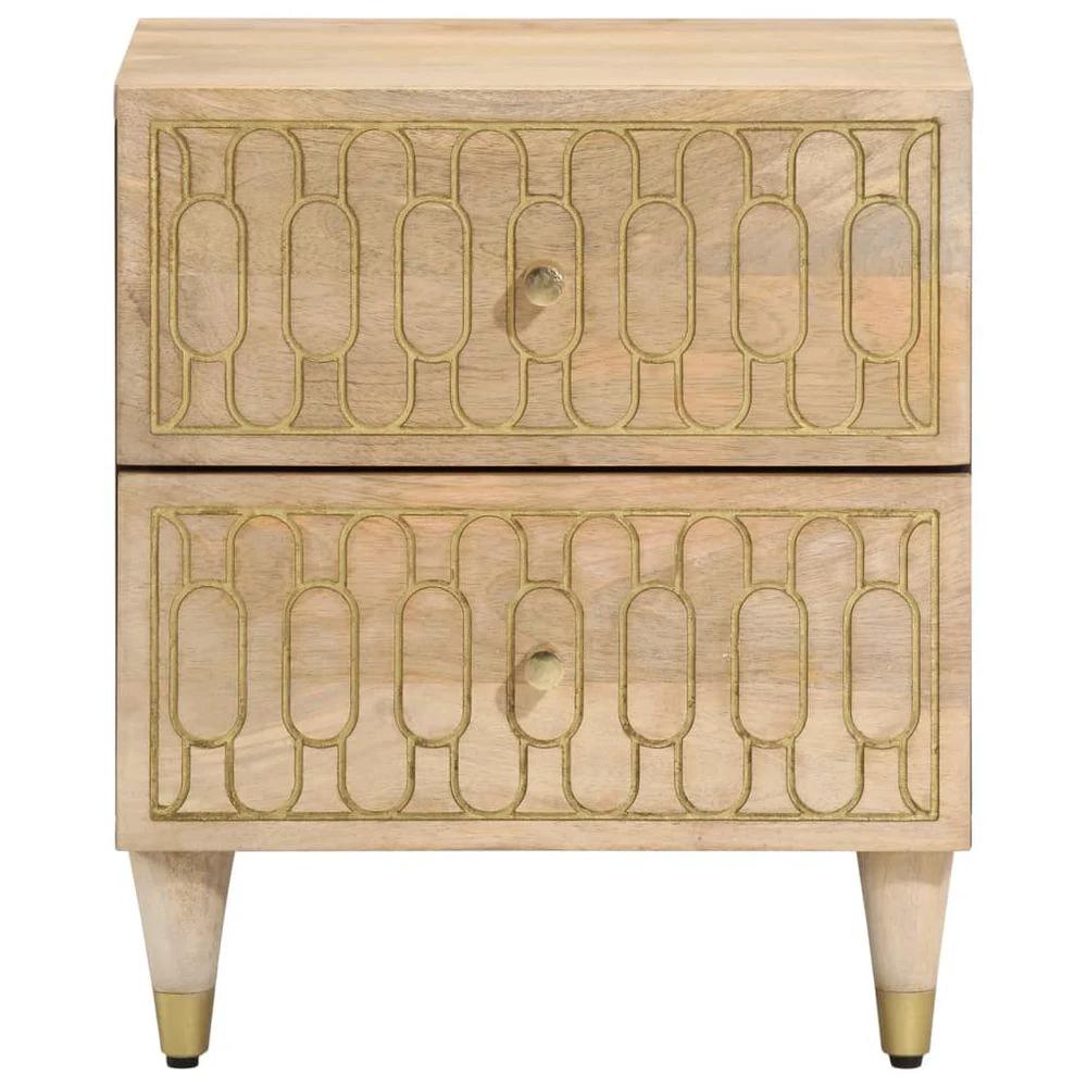 Bedside Cabinet 40x33x46 cm vidaXL Solid Wood Mango by vidaXL