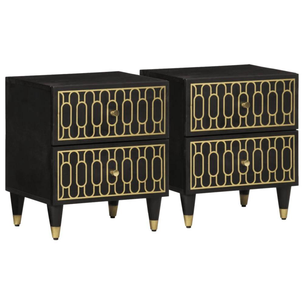 vidaXL Bedside Cabinet 40x33x46 cm vidaXL Solid Wood Mango - Nightstands Bedside Table