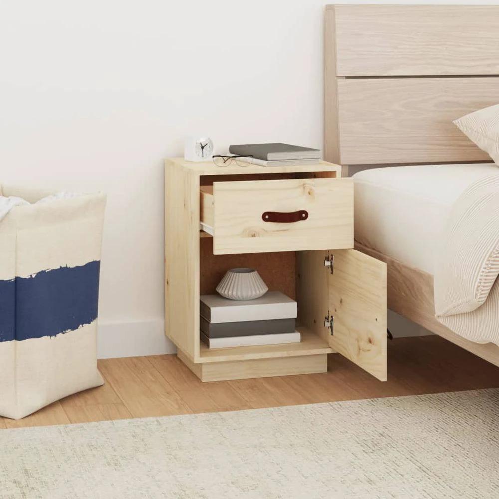 vidaXL Bedside Cabinet 40x34x55 cm vidaXL Solid Wood Pine - Nightstands Bedside Table