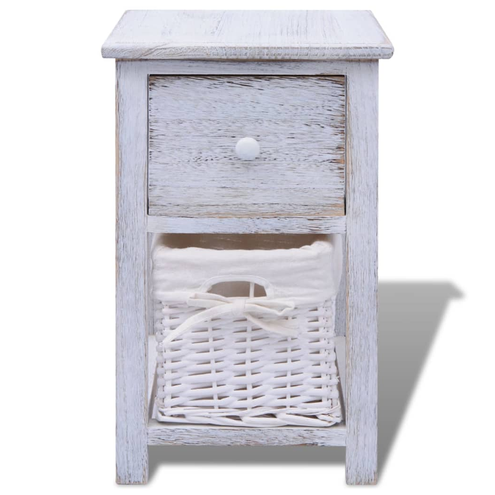 vidaXL Bedside Cabinet Wood White vidaXL - Nightstands Bedside Table