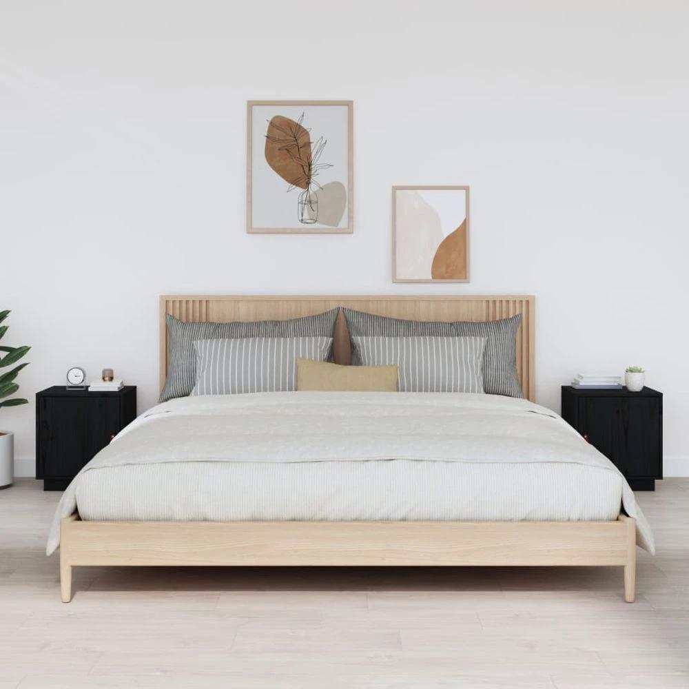 Bedside Cabinets 2 pcs 40x34x45 cm vidaXL Solid Wood Pine by vidaXL