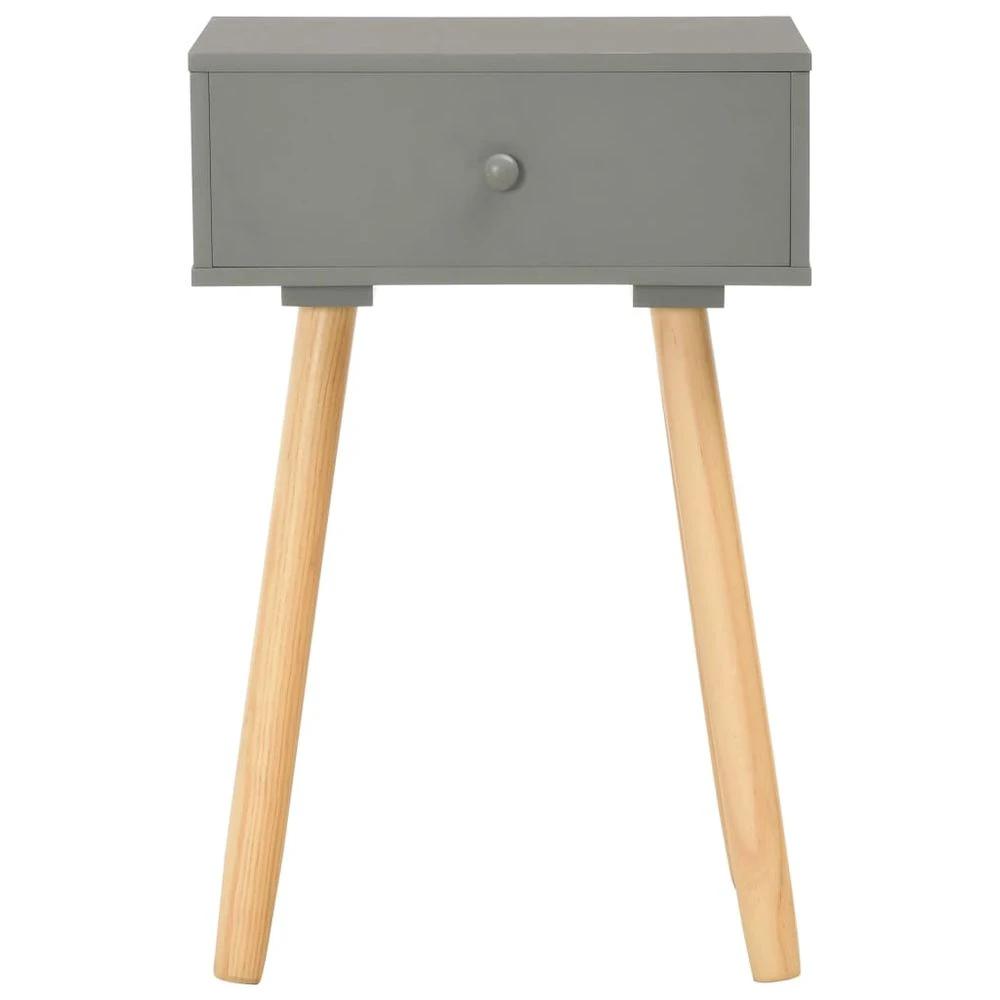 vidaXL Bedside Tables 2 pcs Grey Solid Pinewood vidaXL - Nightstands Bedside Table