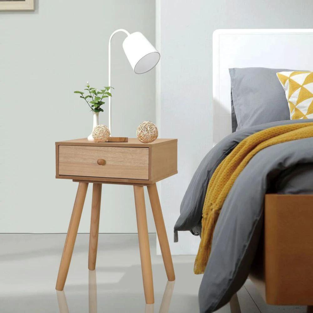 vidaXL Bedside Tables 2 pcs Grey Solid Pinewood vidaXL - Nightstands Bedside Table