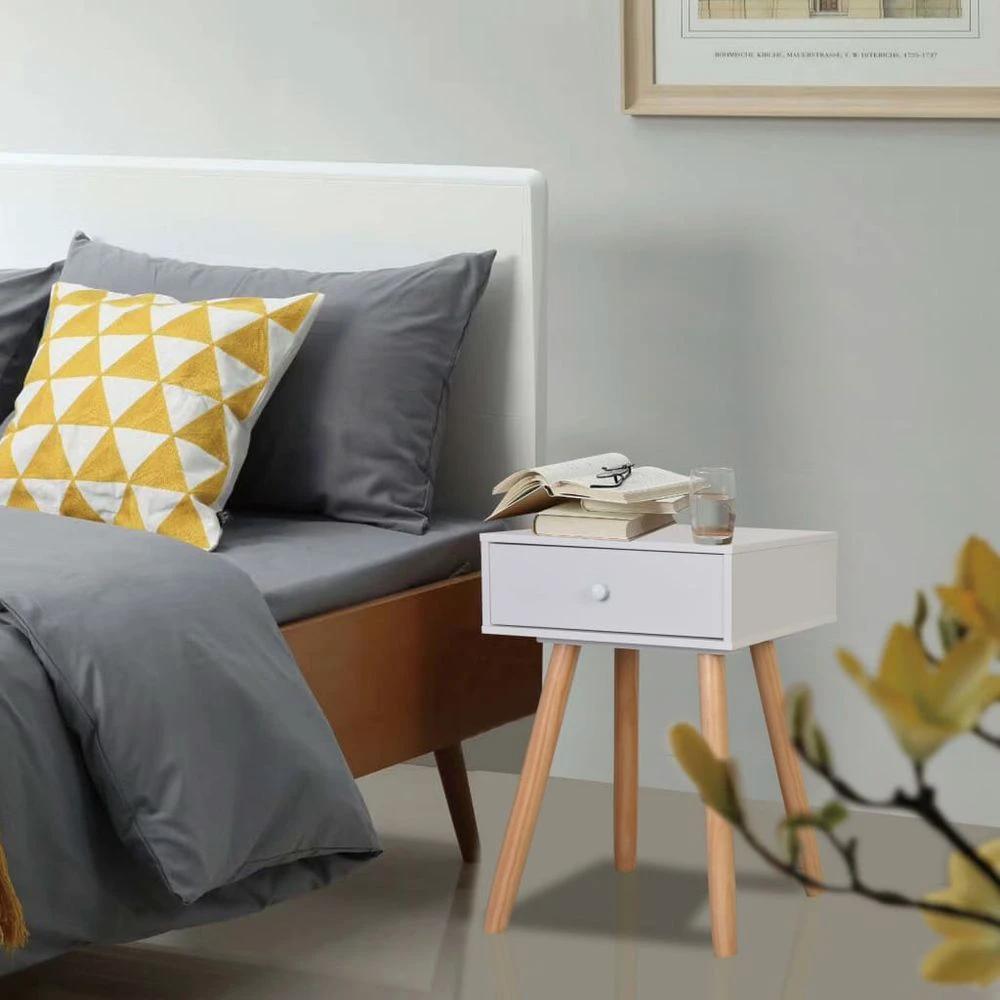 vidaXL Bedside Tables 2 pcs Grey Solid Pinewood vidaXL - Nightstands Bedside Table