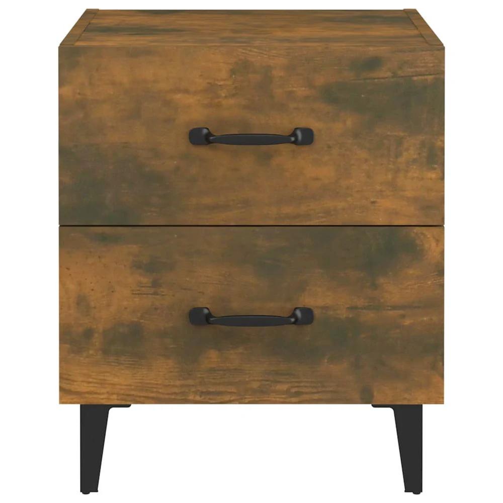 vidaXL Bedside Cabinet Smoked Oak 40x35x47.5 cm vidaXL - Nightstands Bedside Table