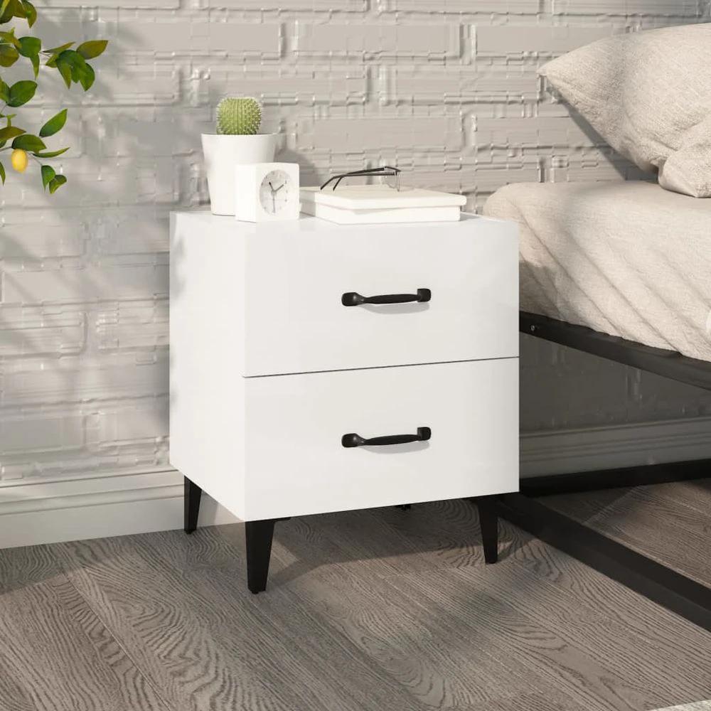 vidaXL Bedside Cabinet Smoked Oak 40x35x47.5 cm vidaXL - Nightstands Bedside Table