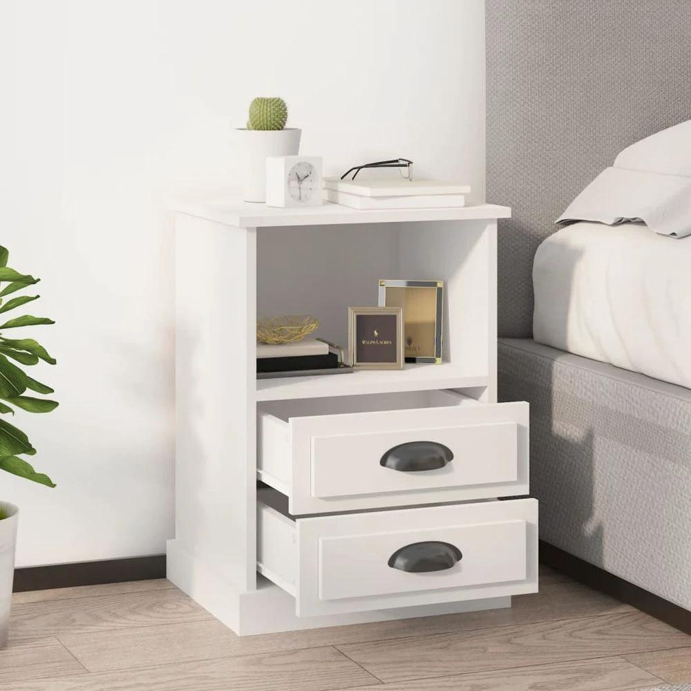vidaXL Bedside Cabinet White 43x36x60 cm vidaXL - Nightstands Bedside Table