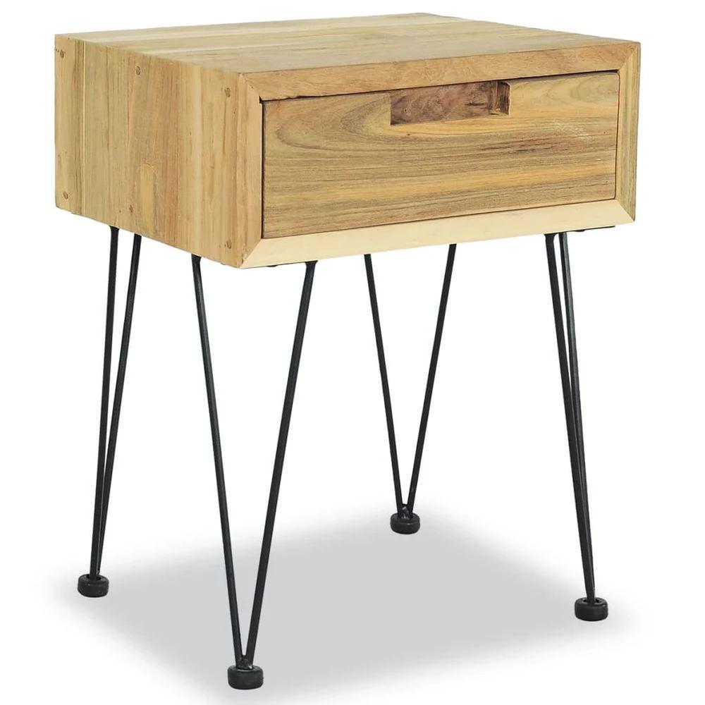 Bedside Cabinet 40x30x50 cm vidaXL Solid Teak by vidaXL