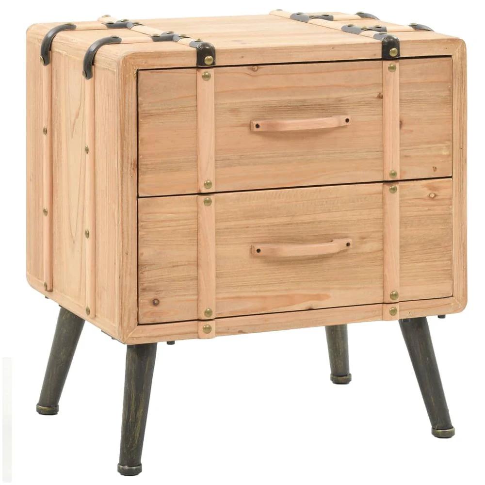 vidaXL Bedside Cabinet Solid Fir Wood 50x35x57 cm vidaXL - Nightstands Bedside Table