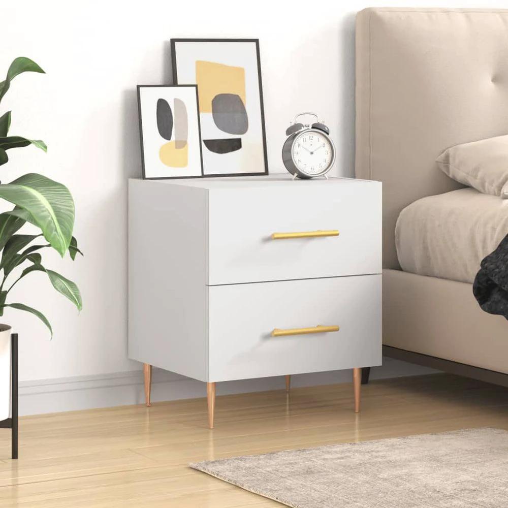 vidaXL Bedside Cabinet White 40x35x47.5 cm vidaXL Engineered Wood - Nightstands Bedside Table