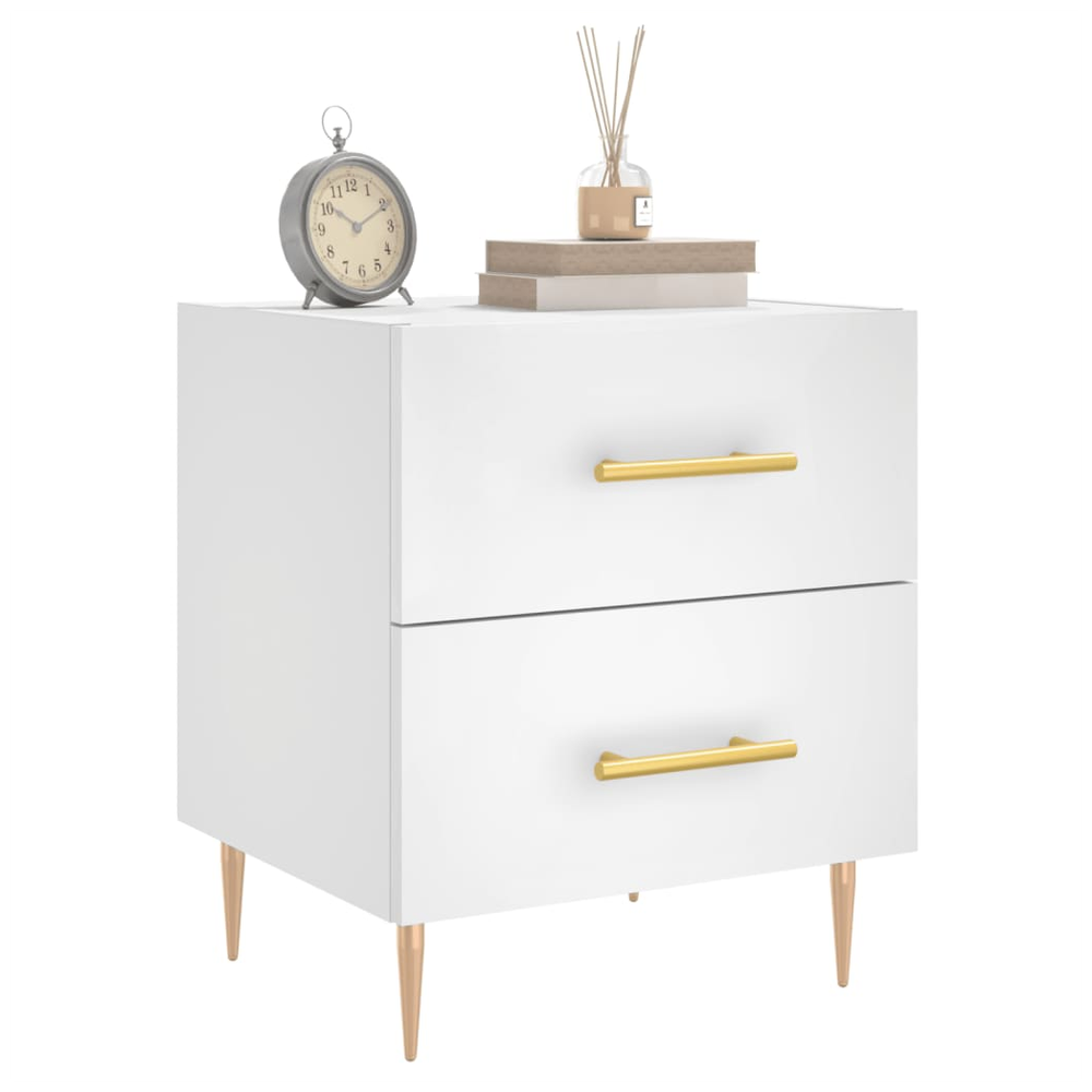 vidaXL Bedside Cabinet White 40x35x47.5 cm vidaXL Engineered Wood - Nightstands Bedside Table