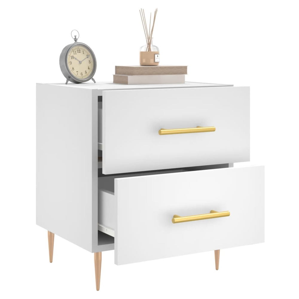 vidaXL Bedside Cabinet White 40x35x47.5 cm vidaXL Engineered Wood - Nightstands Bedside Table