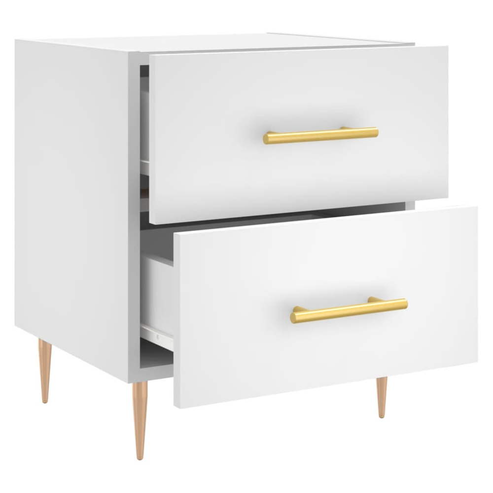 vidaXL Bedside Cabinet White 40x35x47.5 cm vidaXL Engineered Wood - Nightstands Bedside Table