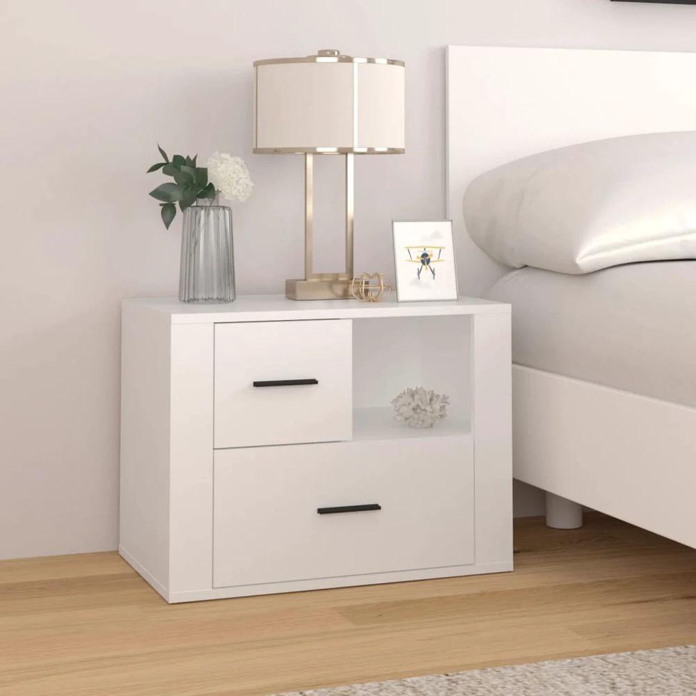 vidaXL Bedside Cabinet White 60x36x45 cm vidaXL Engineered Wood - Nightstands Bedside Table