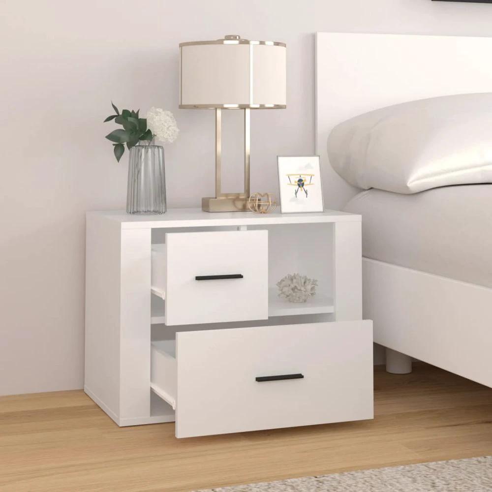 vidaXL Bedside Cabinet White 60x36x45 cm vidaXL Engineered Wood - Nightstands Bedside Table