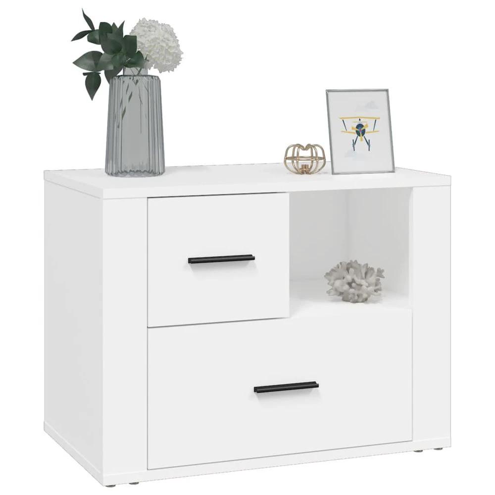 vidaXL Bedside Cabinet White 60x36x45 cm vidaXL Engineered Wood - Nightstands Bedside Table