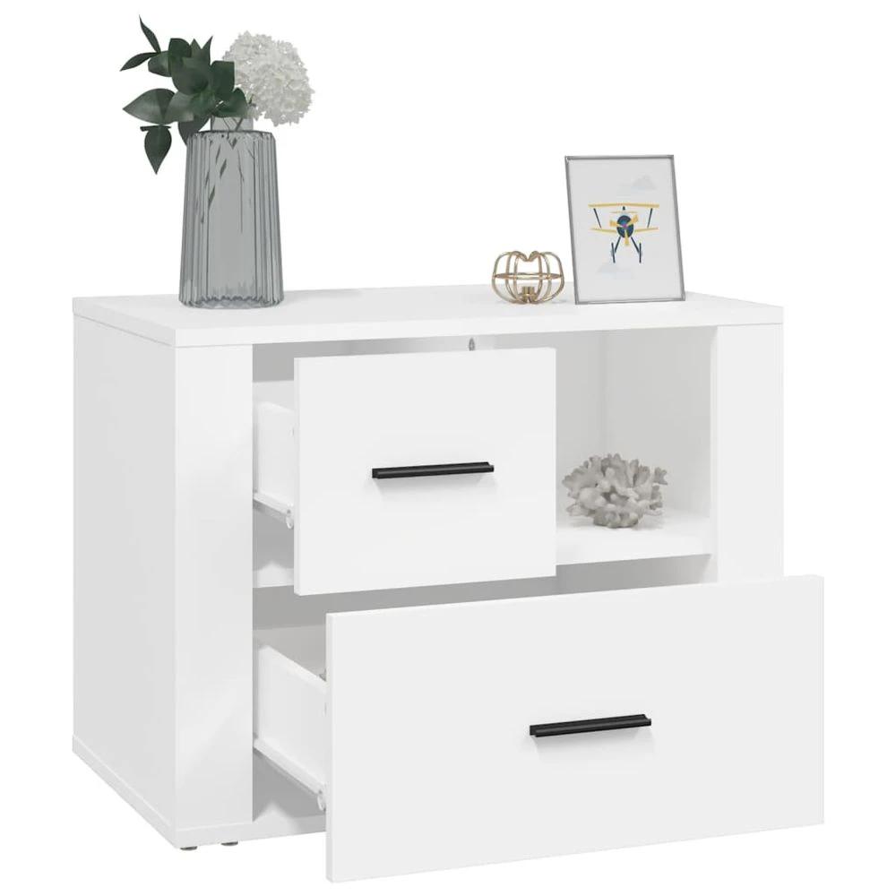 vidaXL Bedside Cabinet White 60x36x45 cm vidaXL Engineered Wood - Nightstands Bedside Table