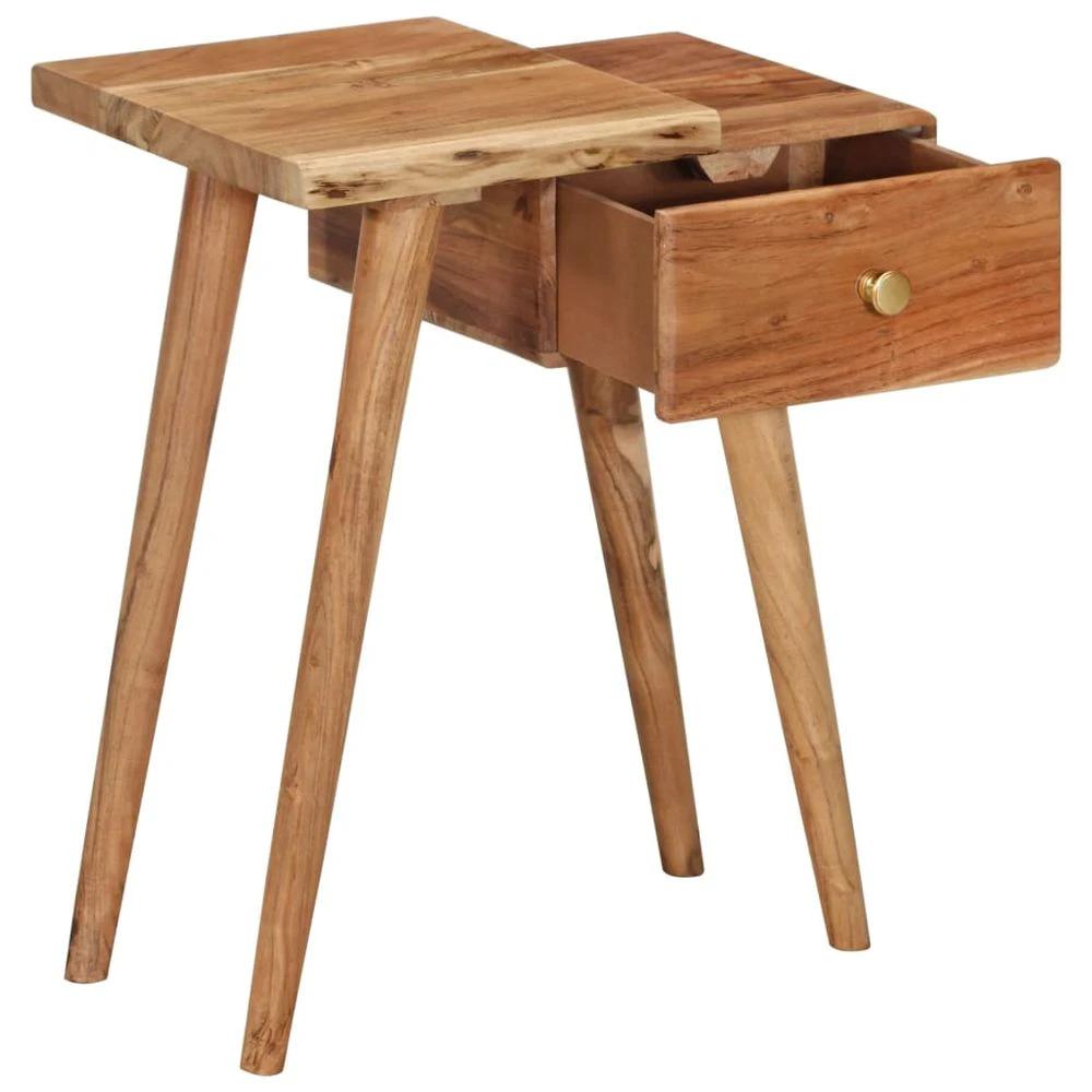 Bedside Table Solid Acacia Wood vidaXL 45x32x55 cm by vidaXL