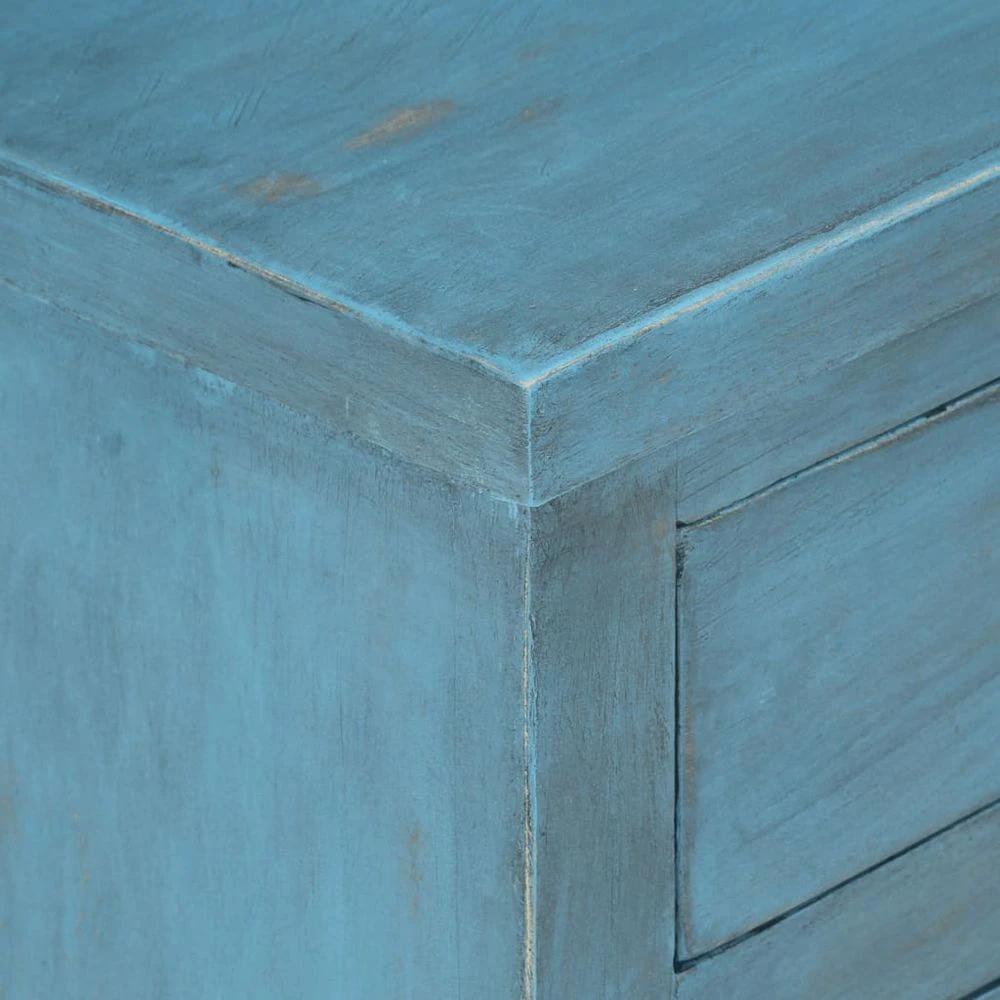 Bedside Table Solid Mango Wood vidaXL 40x30x50 cm Blue by vidaXL