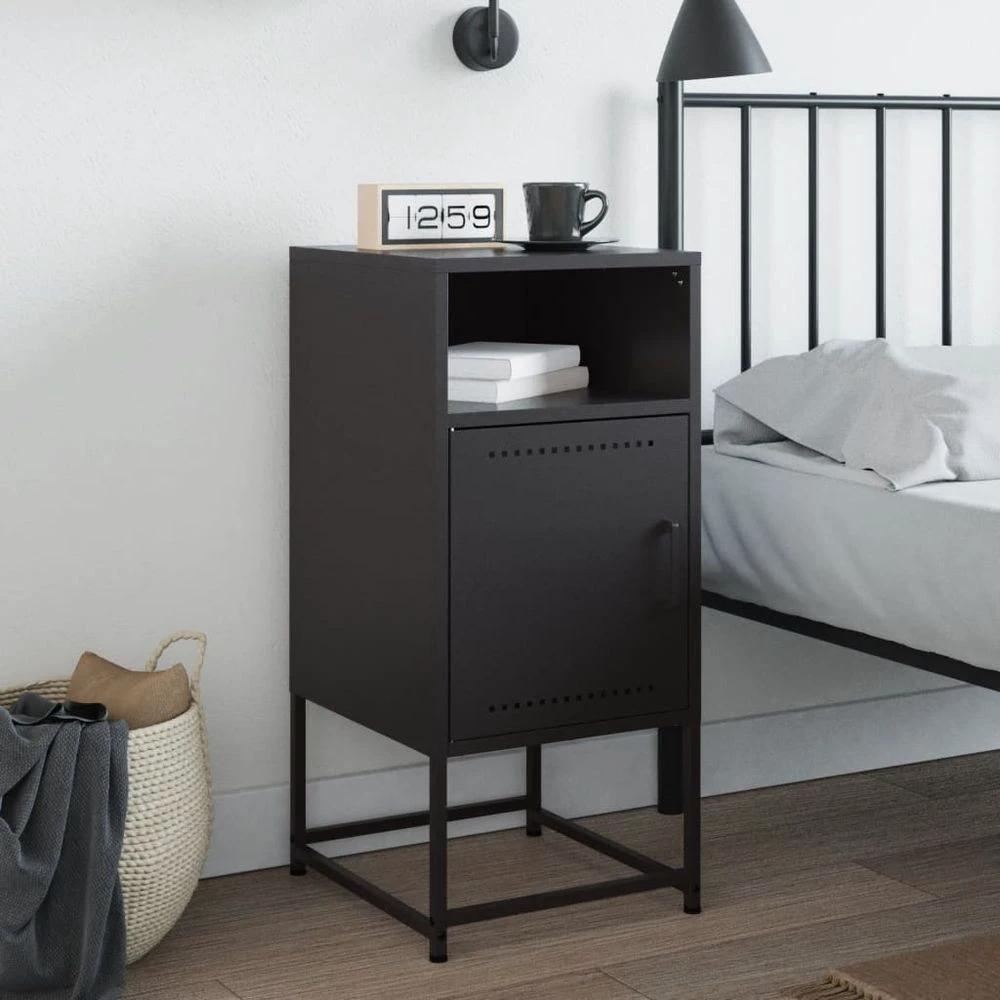 Bedside Cabinet Black 36x39x78 cm vidaXL Steel by vidaXL