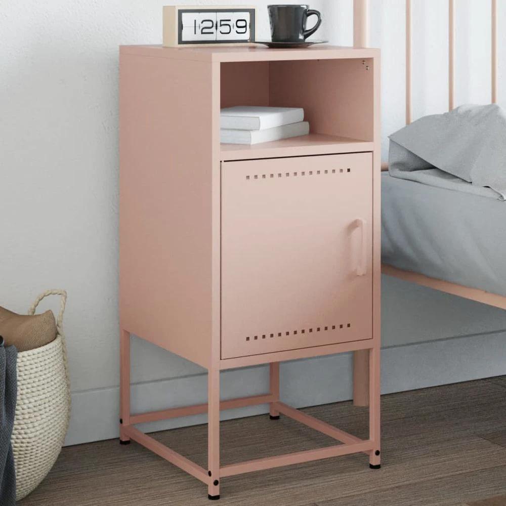 Bedside Cabinet Black 36x39x78 cm vidaXL Steel by vidaXL