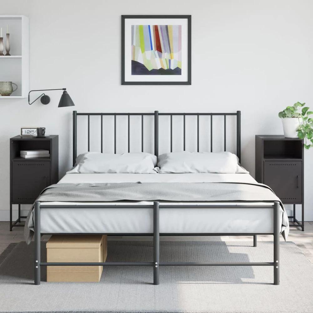 Bedside Cabinet Black 36x39x78 cm vidaXL Steel by vidaXL
