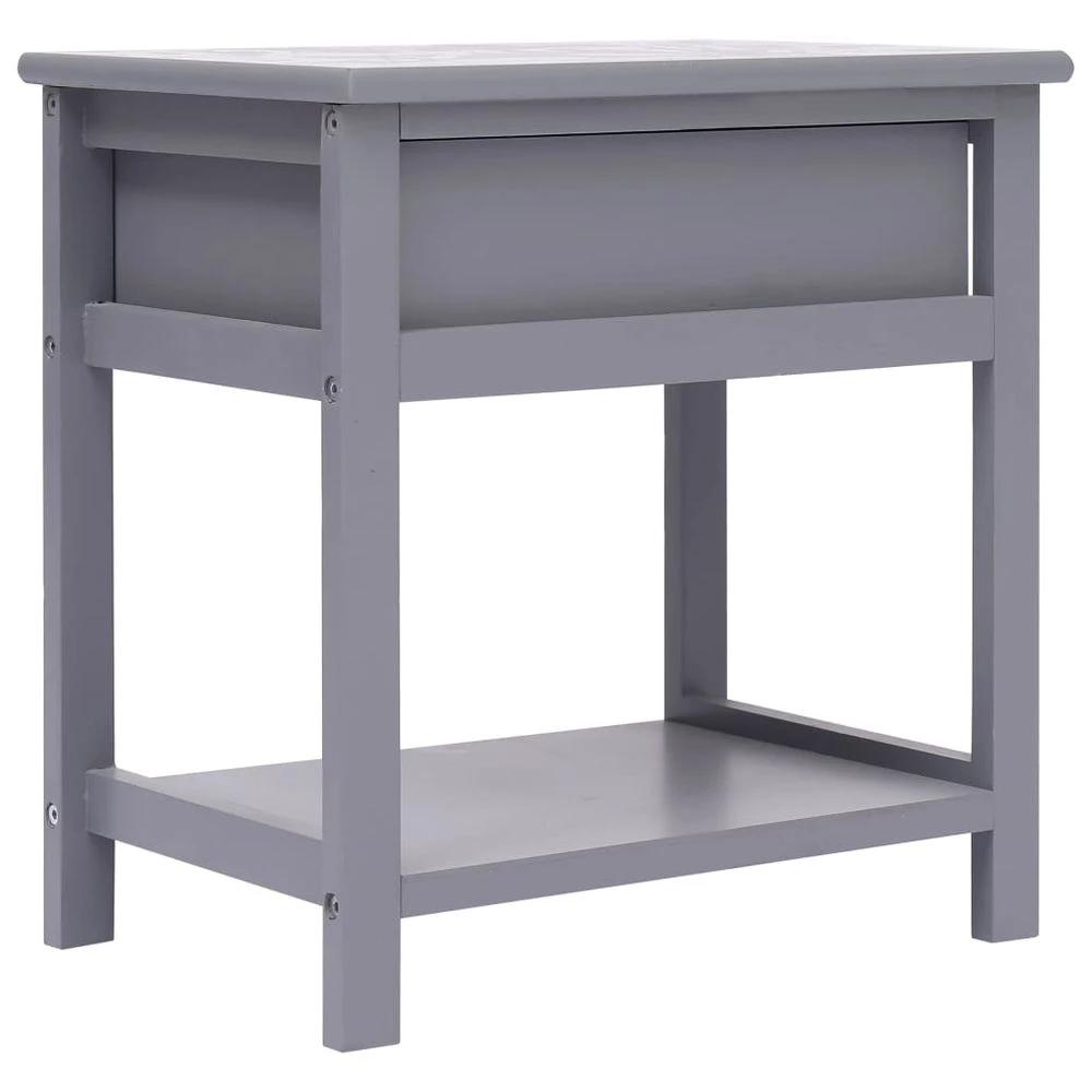 vidaXL Nightstand Grey 40x29x42 cm vidaXL Paulownia Wood - Nightstands Bedside Table