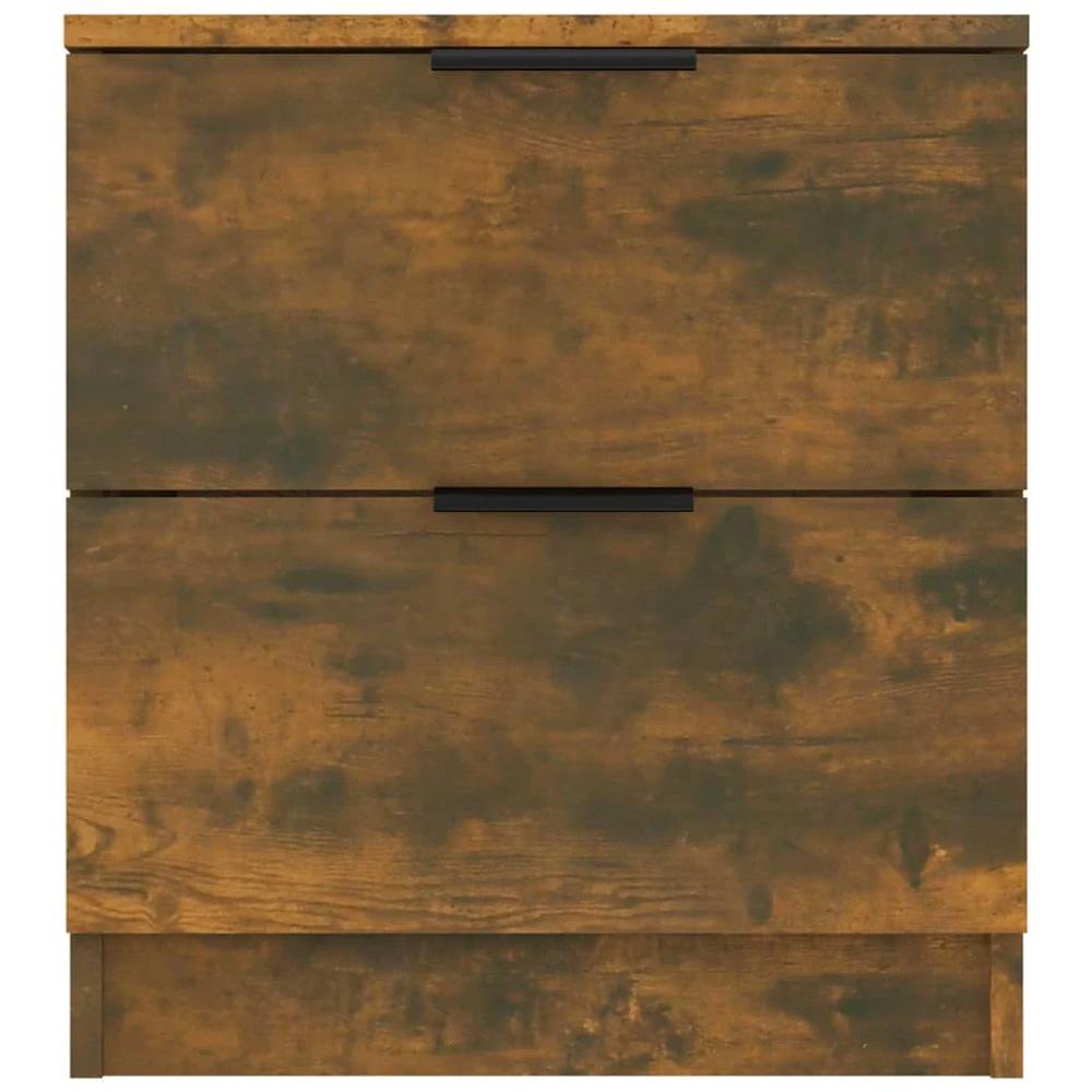 vidaXL Bedside Cabinet Smoked Oak Engineered Wood vidaXL - Nightstands Bedside Table