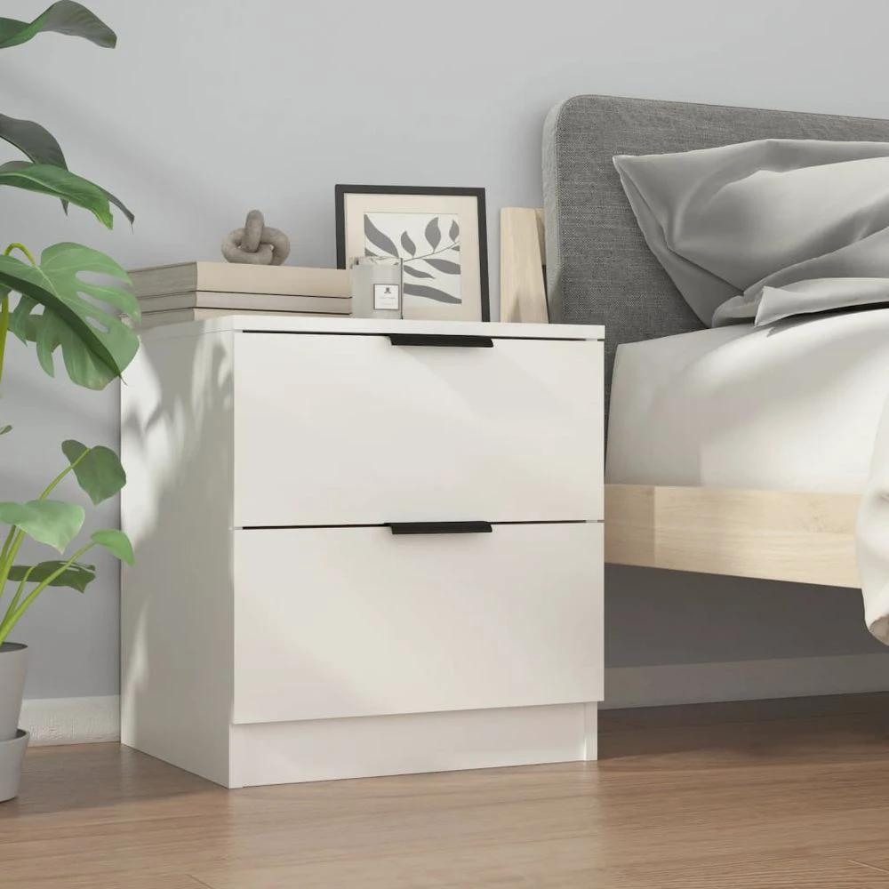 Bedside Cabinet Smoked Oak Engineered Wood vidaXL by vidaXL