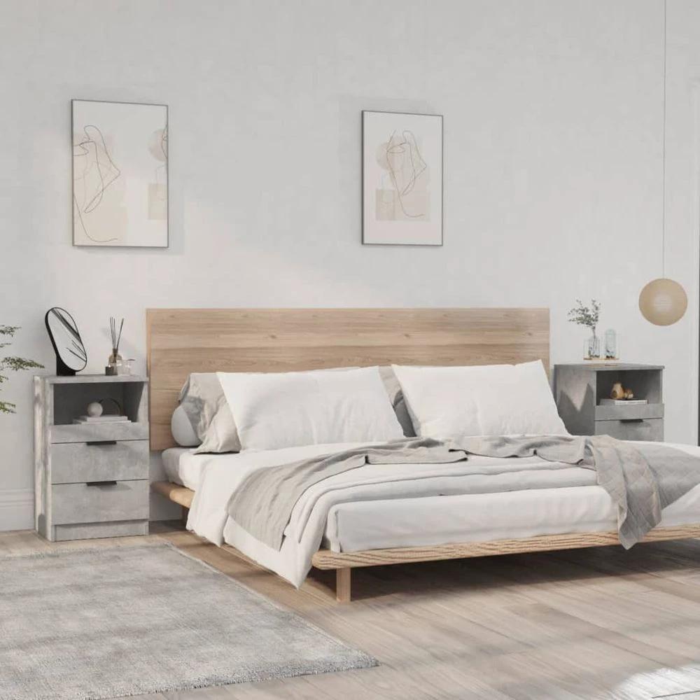 vidaXL Bedside Cabinet Smoked Oak Engineered Wood vidaXL - Nightstands Bedside Table