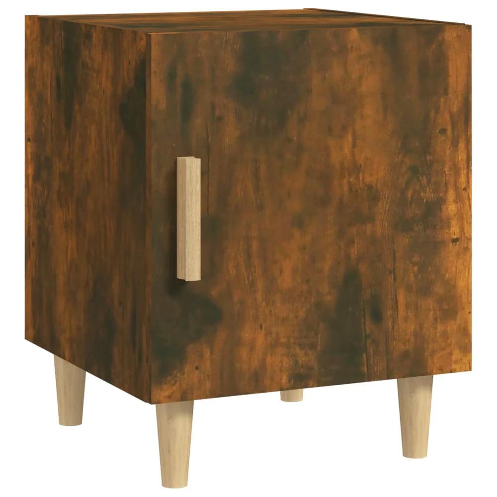 vidaXL Bedside Cabinet Smoked Oak Engineered Wood vidaXL - Nightstands Bedside Table