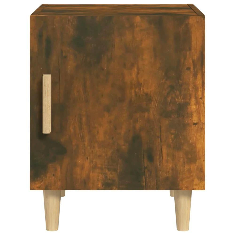 vidaXL Bedside Cabinet Smoked Oak Engineered Wood vidaXL - Nightstands Bedside Table