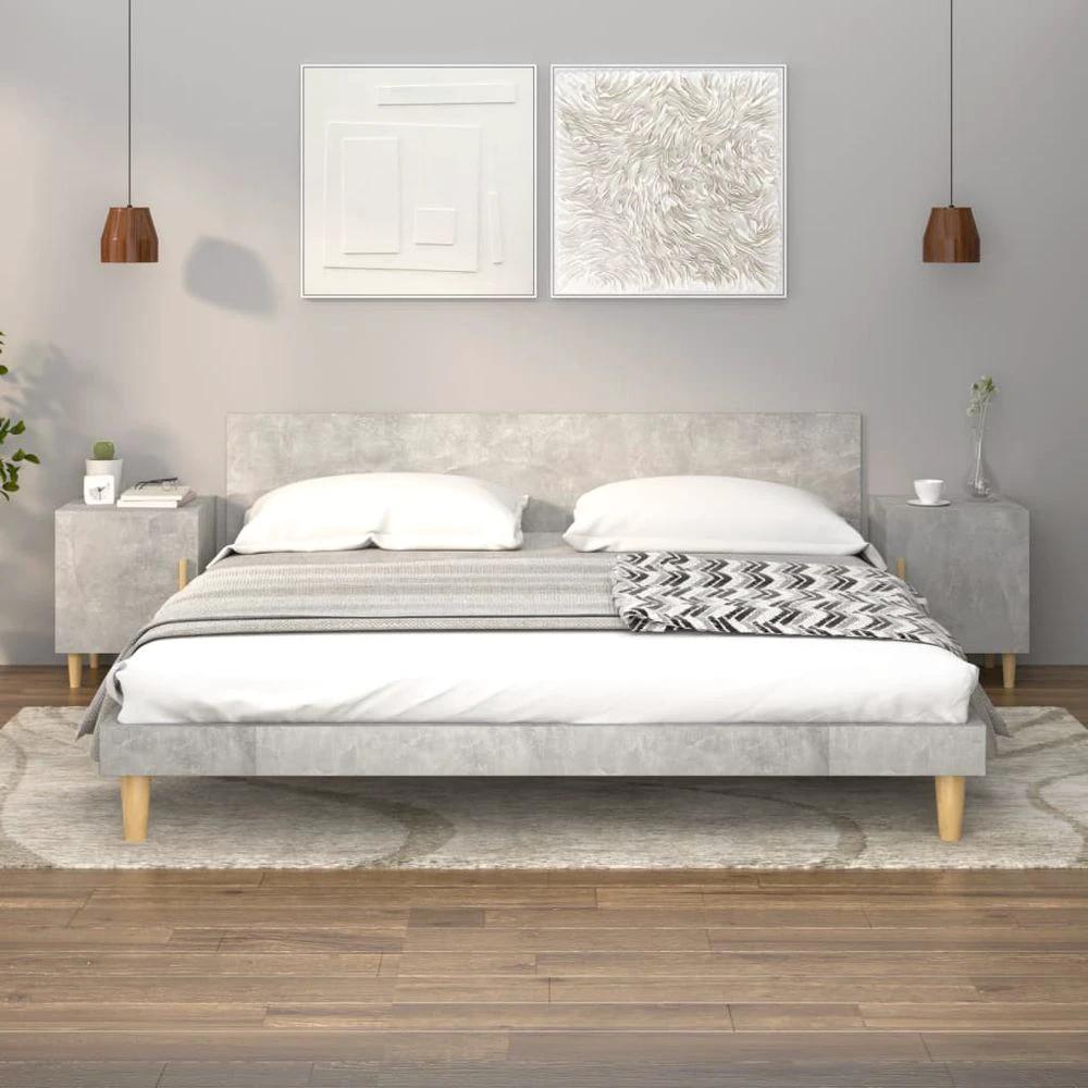 vidaXL Bedside Cabinet Smoked Oak Engineered Wood vidaXL - Nightstands Bedside Table