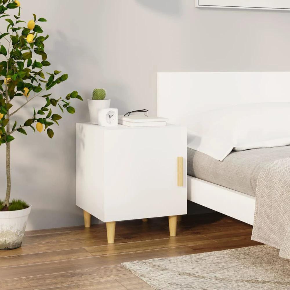 vidaXL Bedside Cabinet Smoked Oak Engineered Wood vidaXL - Nightstands Bedside Table