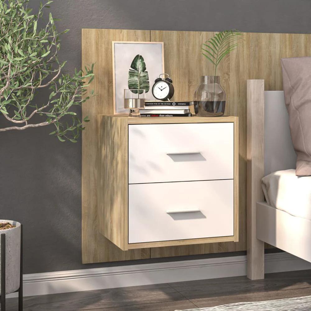 Wall-mounted Bedside Cabinet Brown Oak by vidaXL