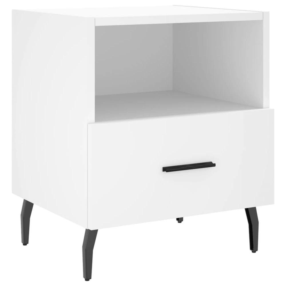 vidaXL Bedside Cabinet White 40x35x47.5 cm vidaXL Engineered Wood - Nightstands Bedside Table
