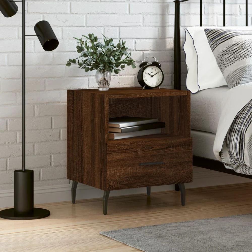 vidaXL Bedside Cabinet White 40x35x47.5 cm vidaXL Engineered Wood - Nightstands Bedside Table