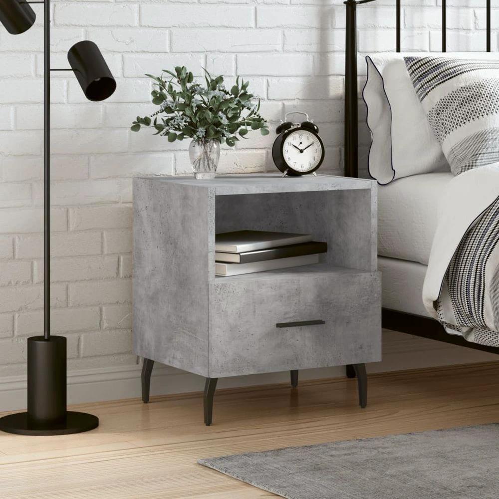 vidaXL Bedside Cabinet White 40x35x47.5 cm vidaXL Engineered Wood - Nightstands Bedside Table