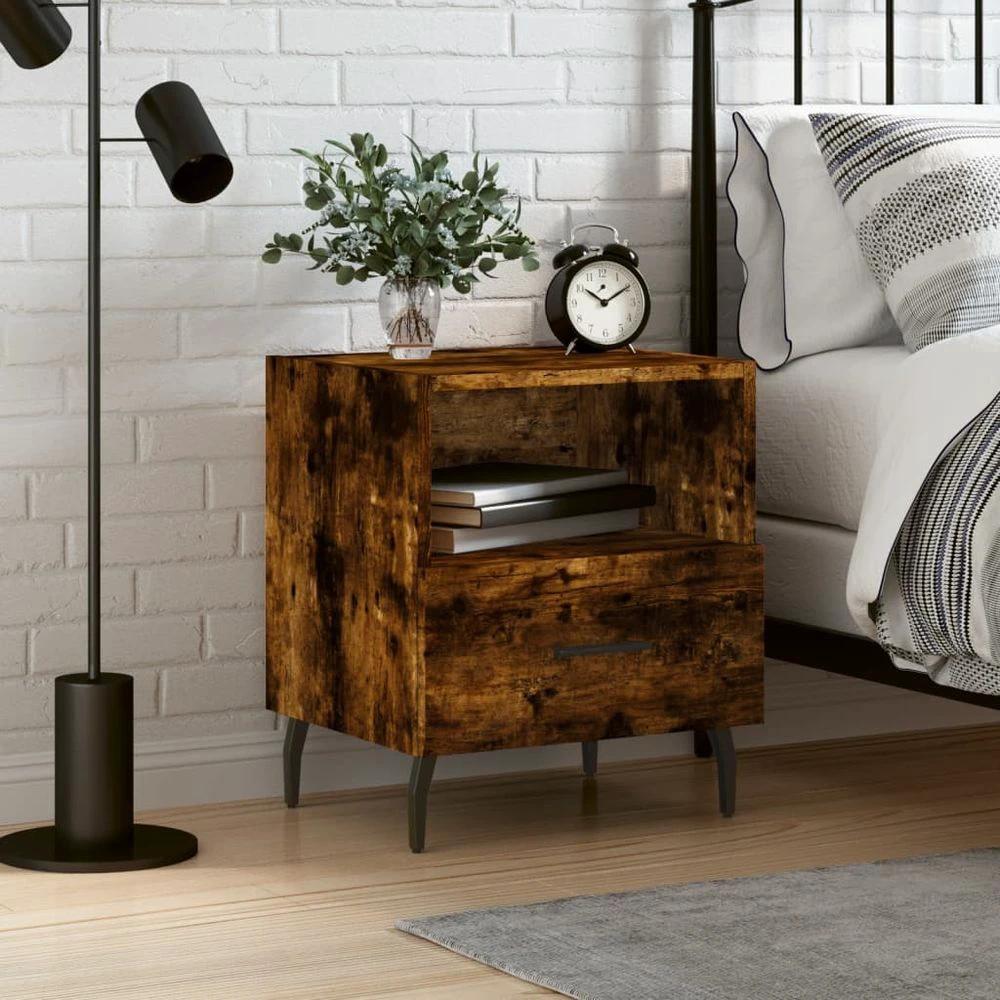 vidaXL Bedside Cabinet White 40x35x47.5 cm vidaXL Engineered Wood - Nightstands Bedside Table
