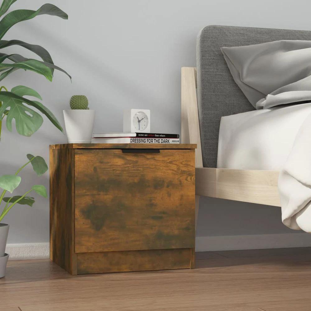 Bedside Cabinet Smoked Oak 40x39x40 cm vidaXL by vidaXL