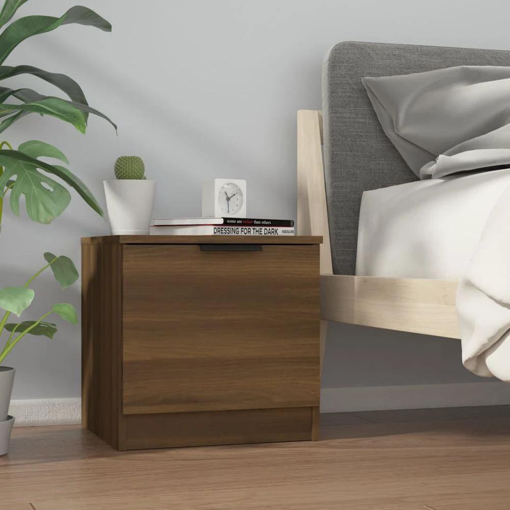 vidaXL Bedside Cabinet Smoked Oak 40x39x40 cm vidaXL - Nightstands Bedside Table