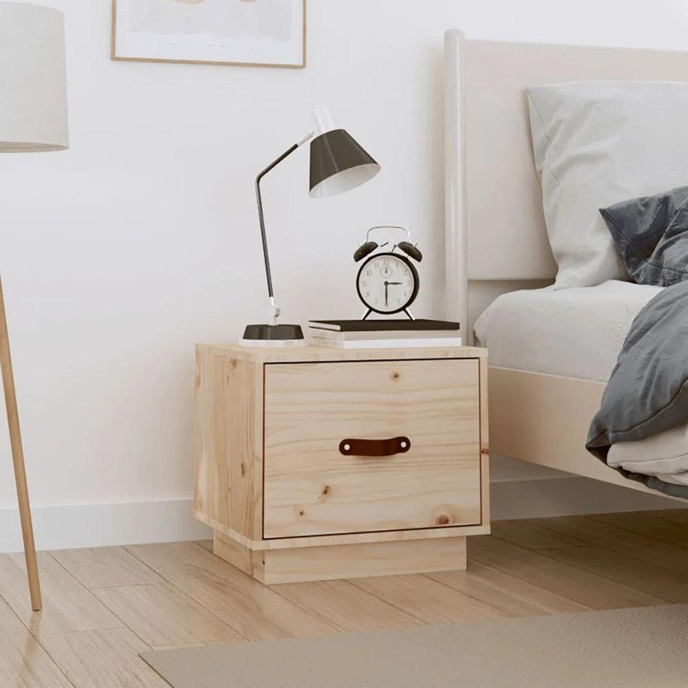 Bedside Cabinet 40x34x35 cm vidaXL Solid Wood Pine by vidaXL