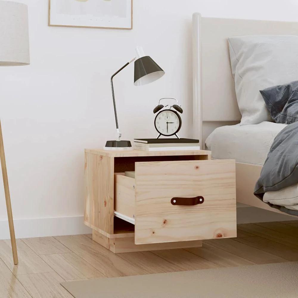 Bedside Cabinet 40x34x35 cm vidaXL Solid Wood Pine by vidaXL